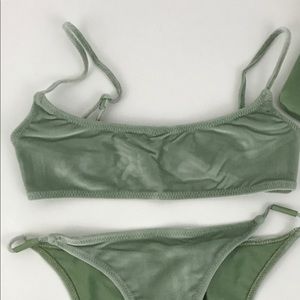 Triangl green velvet bikini